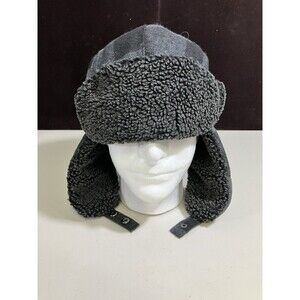 Swiss Tech Blue And Black Plaid Trapper Hat Outdoor Hunting Ear Flaps OSFM